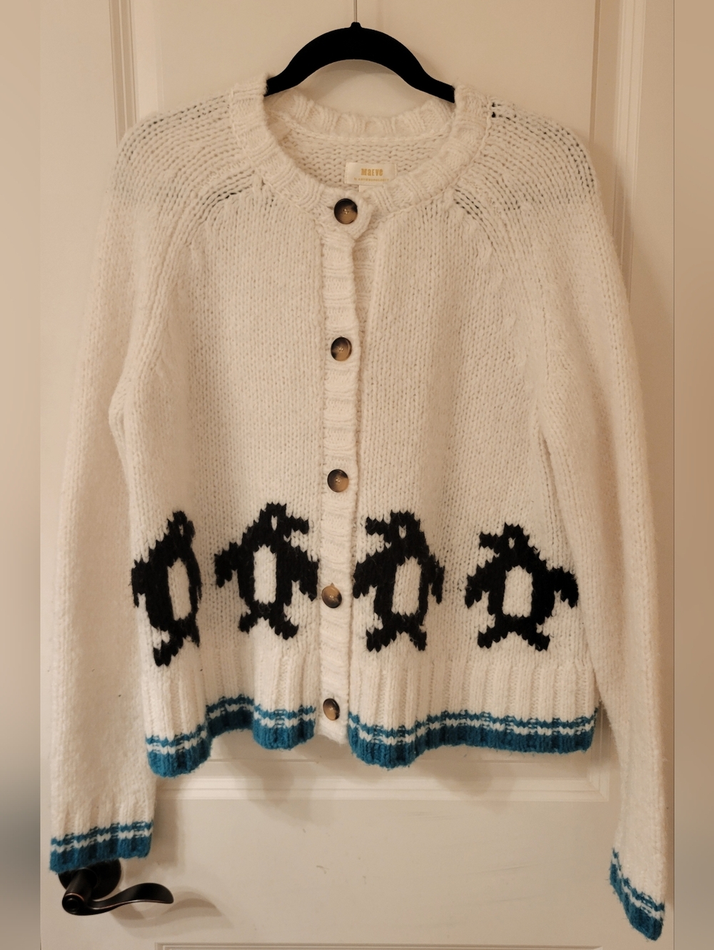 Maeve Anthropologie Penguin Cardigan Sweater
